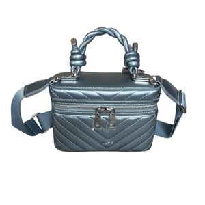ALDO Metallic Blue Quilted Crossbody Bag